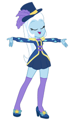 Size: 1156x1938 | Tagged: safe, artist:gmaplay, character:trixie, species:eqg human, g4, my little pony: equestria girls, my little pony:equestria girls, spoiler:eqg series (season 2), cute, diatrixes, female, happy, high tights, hug, magician outfit, simple background, solo, transparent background