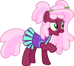 Size: 7041x6287 | Tagged: safe, artist:digimonlover101, oc, oc only, oc:rose charm, parent:chancellor neighsay, parent:cheerilee, species:earth pony, species:pony, g4, absurd resolution, cheerleader outfit, clothing, female, mare, offspring, parents:cheerisay, simple background, solo, transparent background, vector
