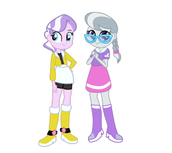 Size: 2700x2400 | Tagged: safe, artist:gmaplay, character:diamond tiara, character:silver spoon, g4, my little pony:equestria girls, duo, duo female, female, simple background, transparent background