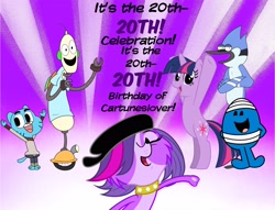 Size: 3288x2517 | Tagged: safe, artist:cartuneslover16, character:twilight sparkle, crossover, get, gumball watterson, index get, littlest pet shop, mordecai, ogo, regular show, robot and monster, the amazing world of gumball, zoe trent