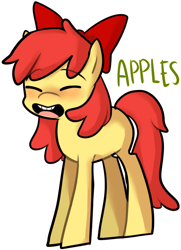 Size: 532x735 | Tagged: safe, artist:ghost, character:apple bloom, blushing, eyes closed, open mouth, simple background, teeth, white background