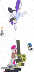 Size: 1800x3800 | Tagged: safe, artist:cymek, oc, oc only, oc:kryptfoal, black box, blood, pan of the north star, pan-o-rama, pansexual, pyro, scout, spy, team fortress 2