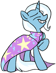 Size: 505x665 | Tagged: safe, artist:ghost, character:trixie, species:pony, species:unicorn, female, grin, happy, mare, raised hoof, simple background, smiling, solo, white background