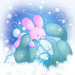 Size: 800x800 | Tagged: safe, artist:starlightlore, oc, oc only, oc:snowdrop, bunny costume, bunny pajamas, clothing, footed sleeper, pajamas, plushie