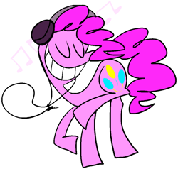 Size: 664x632 | Tagged: safe, artist:ghost, character:pinkie pie, female, headphones, solo