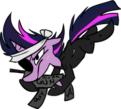 Size: 598x540 | Tagged: safe, artist:ghost, character:twilight sparkle, future twilight, gun, simple background, transparent background
