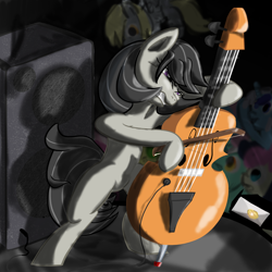 Size: 1800x1800 | Tagged: safe, artist:kittyhawk-contrail, character:bon bon, character:derpy hooves, character:lyra heartstrings, character:minuette, character:octavia melody, character:sweetie drops, species:pony, bipedal, cello, musical instrument