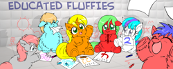 Size: 1200x480 | Tagged: safe, artist:marcusmaximus, author:oracle, fluffy pony, fluffy pony original art, learning, oracle's educated fluffies