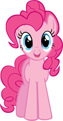 Size: 3249x6240 | Tagged: safe, artist:kittyhawk-contrail, part of a set, character:pinkie pie, cute, diapinkes, female, happy, hugpony poses, looking at you, open mouth, simple background, smiling, solo, transparent background, vector