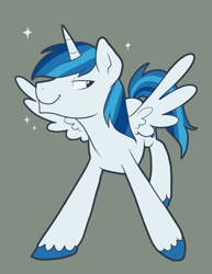 Size: 1488x1925 | Tagged: safe, artist:pixel-prism, character:shining armor, species:alicorn, species:pony, alicornified, colored hooves, everyone is an alicorn, gray background, male, prince shining armor, race swap, simple background, solo, stallion