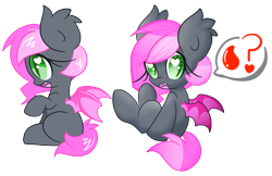 Size: 3347x2172 | Tagged: safe, artist:starlightlore, oc, oc only, oc:heartbeat, species:bat pony, species:pony, blood, cute, fangs, heart eyes, simple background, solo, transparent background, vampire, wingding eyes