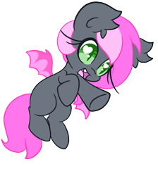 Size: 700x780 | Tagged: safe, artist:starlightlore, oc, oc only, oc:heartbeat, species:bat pony, species:pony, blank flank, female, filly, heart eyes, simple background, solo, transparent background, wingding eyes