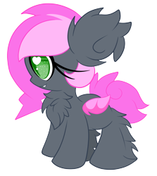Size: 3000x3366 | Tagged: safe, artist:starlightlore, oc, oc only, oc:heartbeat, species:bat pony, species:pony, blank flank, fluffy, heart eyes, simple background, solo, transparent background, wingding eyes