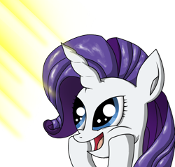 Size: 900x855 | Tagged: safe, artist:zsparkonequus, character:rarity, female, happy, smiling, solo, sunshine, surprised