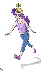 Size: 768x1324 | Tagged: safe, artist:derpie pie, artist:frankier77, character:screwball, species:human, clothing, cute, female, hat, humanized, propeller hat, swirly eyes, walking on the air