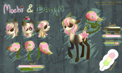 Size: 3048x1836 | Tagged: safe, artist:weird--fish, oc, oc only, oc:dango, oc:mochi, augmented tail, monster pony, original species, piranha plant pony, plant pony, reference sheet