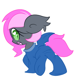 Size: 1000x1000 | Tagged: safe, artist:starlightlore, oc, oc only, oc:heartbeat, species:bat pony, species:pony, clothing, footed sleeper, heart eyes, pajamas, simple background, solo, transparent background, wingding eyes