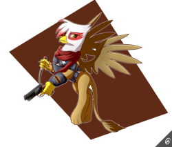 Size: 969x824 | Tagged: safe, artist:capseys, oc, oc only, oc:regina grimfeathers, species:griffon, fallout equestria, simple background, solo, transparent background