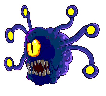 Size: 440x400 | Tagged: safe, artist:marcusmaximus, animated, beholder, game, minty fresh adventure, mlpchan, monster, pony platforming project, tentacles