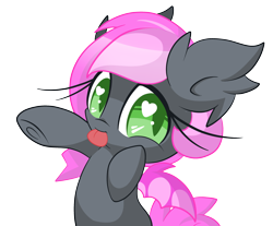 Size: 2516x2079 | Tagged: safe, artist:starlightlore, oc, oc only, oc:heartbeat, species:bat pony, species:pony, heart eyes, simple background, solo, tongue out, transparent background