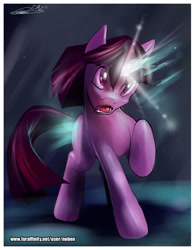Size: 643x824 | Tagged: safe, artist:noben, character:twilight sparkle, species:pony, species:unicorn, g4, female, magic, magic overload, mare, raised hoof, solo