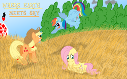 Size: 1920x1200 | Tagged: safe, artist:kittyhawk-contrail, character:applejack, character:fluttershy, character:rainbow dash, fanfic art, fanfic cover