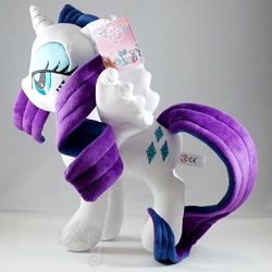 Size: 600x599 | Tagged: safe, artist:onlyfactory, character:rarity, species:alicorn, species:pony, bedroom eyes, bootleg, irl, photo, plushie, race swap, raricorn
