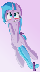 Size: 1080x1920 | Tagged: safe, artist:january3rd, character:air way, character:pearly whites, background pony, blushing, bow, braces, headgear, solo