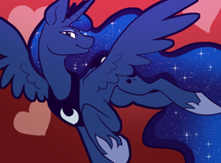 Size: 770x568 | Tagged: safe, artist:pixel-prism, character:princess luna, species:alicorn, species:pony, ethereal mane, female, galaxy mane, heart, hoof shoes, mare, peytral, solo, twilight sparkle's secret shipfic folder