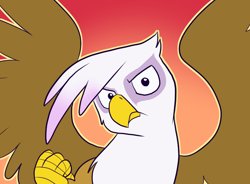 Size: 770x567 | Tagged: safe, artist:pixel-prism, character:gilda, species:griffon, angry, female, fist, looking at you, palindrome get, solo, spread wings, this will end in pain, twilight sparkle's secret shipfic folder, upset, wings