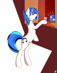 Size: 1280x1641 | Tagged: safe, artist:capseys, character:dj pon-3, character:vinyl scratch, female, jam, poptart, rice, solo