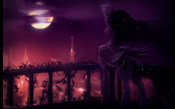 Size: 1680x1050 | Tagged: safe, artist:noben, character:princess luna, female, moon, night, scenery, solo, stars