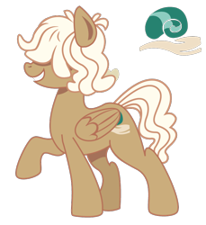 Size: 770x840 | Tagged: safe, artist:dbkit, oc, oc only, oc:sandy shell, parent:derpy hooves, parent:hoops, parents:ditzyhoops, species:pegasus, species:pony, crack shipping, female, mare, offspring, solo
