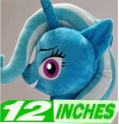 Size: 363x376 | Tagged: safe, artist:onlyfactory, edit, character:trixie, species:pony, species:unicorn, 12 inches, bootleg, expand dong, exploitable meme, female, irl, mare, meme, photo, plushie, solo