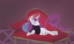 Size: 1511x899 | Tagged: safe, artist:enma-darei, character:rarity, species:pony, species:unicorn, beatnik rarity, beret, clothing, draw me like one of your french girls, female, hat, solo, sweater