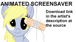 Size: 1282x719 | Tagged: safe, artist:the-paper-pony, character:derpy hooves, species:pegasus, species:pony, animated at source, female, mare, patch, screensaver, solo