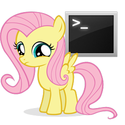 Size: 600x600 | Tagged: safe, artist:blackm3sh, artist:kittyhawk-contrail, character:fluttershy, filly, icon, terminal