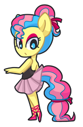Size: 652x1000 | Tagged: safe, artist:looji, oc, oc only, oc:twinkle toes, species:anthro, ambiguous facial structure, anthro oc, ballerina, ballet slippers, clothing, looking back, solo, tutu