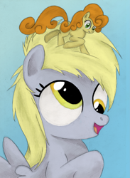 Size: 2545x3485 | Tagged: safe, artist:hewison, character:carrot top, character:derpy hooves, character:golden harvest, cute, cutie top, filly, high res, tiny, tiny ponies