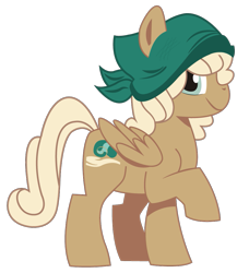 Size: 871x953 | Tagged: safe, artist:dbkit, oc, oc only, oc:sandy shell, parent:derpy hooves, parent:hoops, parents:ditzyhoops, bandana, chubby, crack shipping, offspring, solo