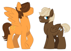 Size: 1100x785 | Tagged: safe, artist:dbkit, character:dumbbell, character:hoops, species:pegasus, species:pony, cross legged, height difference, male, size difference, stallion, tall