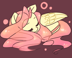 Size: 1500x1217 | Tagged: safe, artist:katputze, character:fluttershy, species:pegasus, species:pony, eyes closed, female, folded wings, mare, prone, simple background, sleeping, solo, wings
