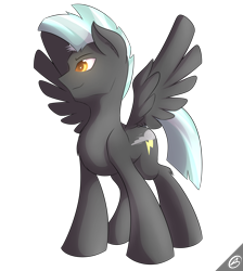Size: 1800x2013 | Tagged: safe, artist:capseys, character:thunderlane, species:pegasus, species:pony, male, simple background, solo, spread wings, stallion, transparent background, wings