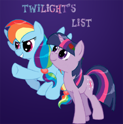 Size: 600x603 | Tagged: safe, artist:kittyhawk-contrail, character:rainbow dash, character:twilight sparkle, ship:twidash, female, lesbian, rose, shipping