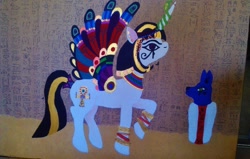 Size: 1024x651 | Tagged: safe, artist:dawn-designs-art, species:alicorn, species:pony, ankh, egyptian, egyptian pony, painting