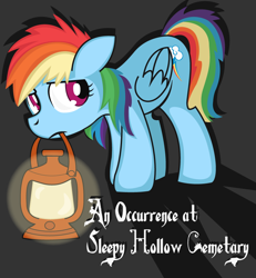 Size: 760x823 | Tagged: safe, artist:dbkit, character:rainbow dash, cover art, fanfic, filly, lantern, scared, younger