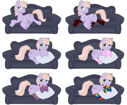 Size: 6000x5000 | Tagged: safe, artist:kitsukitsune, artist:stinkehund, oc, oc only, oc:lavender, species:pegasus, species:pony, absurd resolution, clothing, couch, male, rainbow socks, socks, solo, striped socks, tail wrap