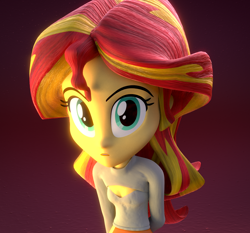 Size: 1260x1175 | Tagged: safe, artist:creatorofpony, artist:derpie pie, artist:frankier77, character:sunset shimmer, my little pony:equestria girls, 3d, blender, boob window, cleavage, clothing, female, keyhole turtleneck, open-chest sweater, solo, sweater, turtleneck