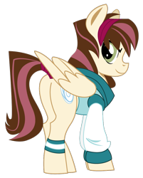 Size: 755x937 | Tagged: safe, artist:dbkit, oc, oc only, oc:rosy rascal, parent:derpy hooves, parent:hoops, parents:ditzyhoops, species:pegasus, species:pony, offspring, simple background, solo, transparent background