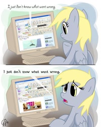 Size: 1024x1280 | Tagged: safe, artist:glancojusticar, character:derpy hooves, species:pegasus, species:pony, comic, computer, derpygate, female, i just don't know what went wrong, internet explorer, mare, solo, toolbar